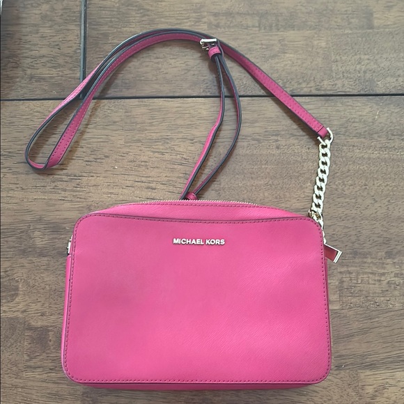 Michael Kors Handbags - Michael Kors Pink Crossbody Camera Bag with Chain Detail